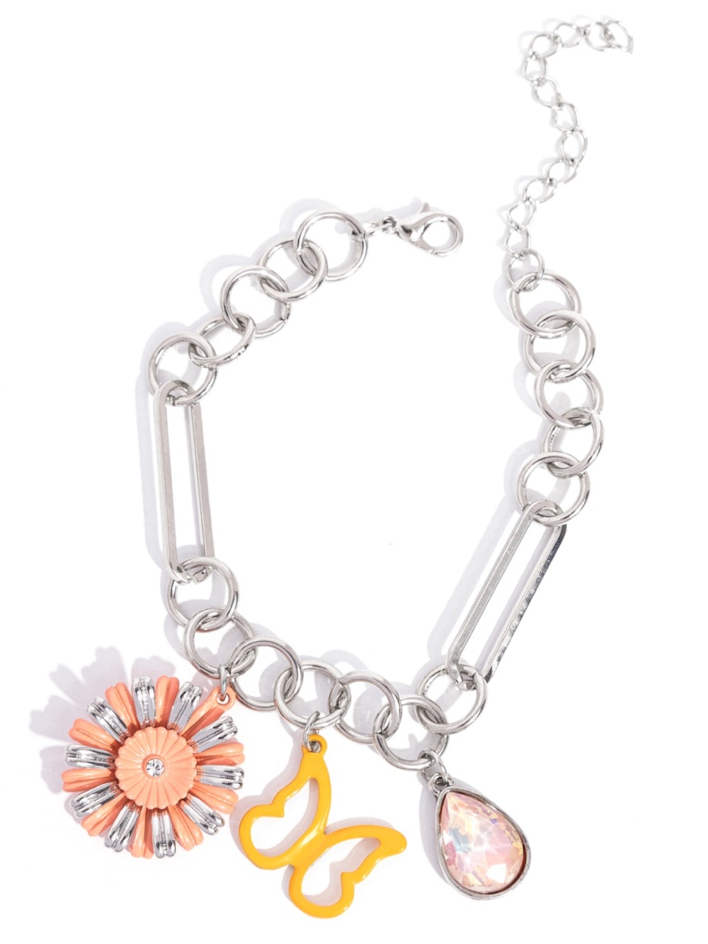 NWT Aerial Orange/Silver Charm Necklace, Earrings & Bracelet Set-3Fer! - Picture 7 of 10